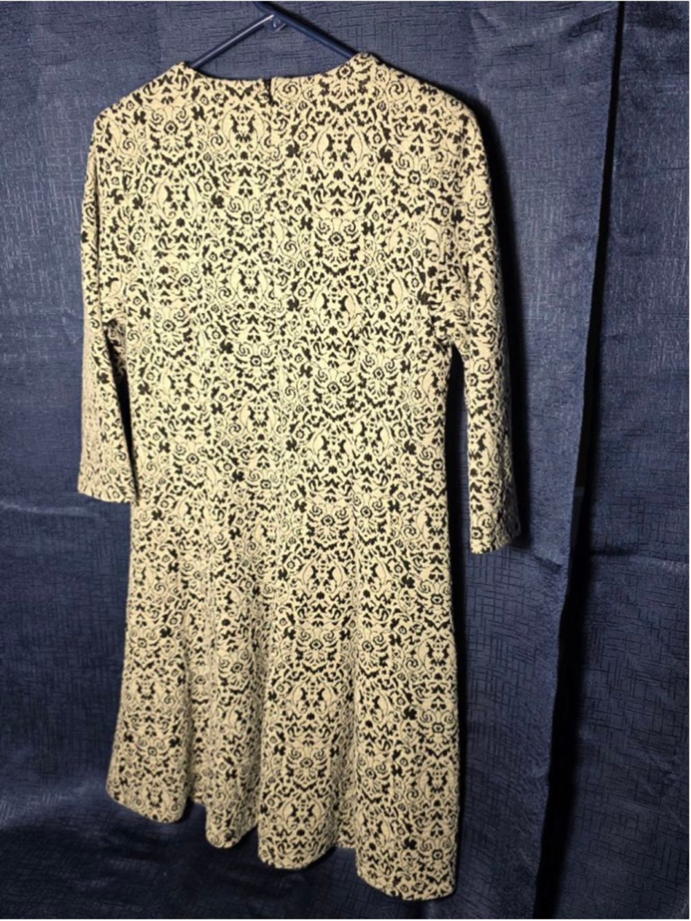 Women's Cato Long Sleeve Dress L Beige Black Patterned - Picture 5 of 5